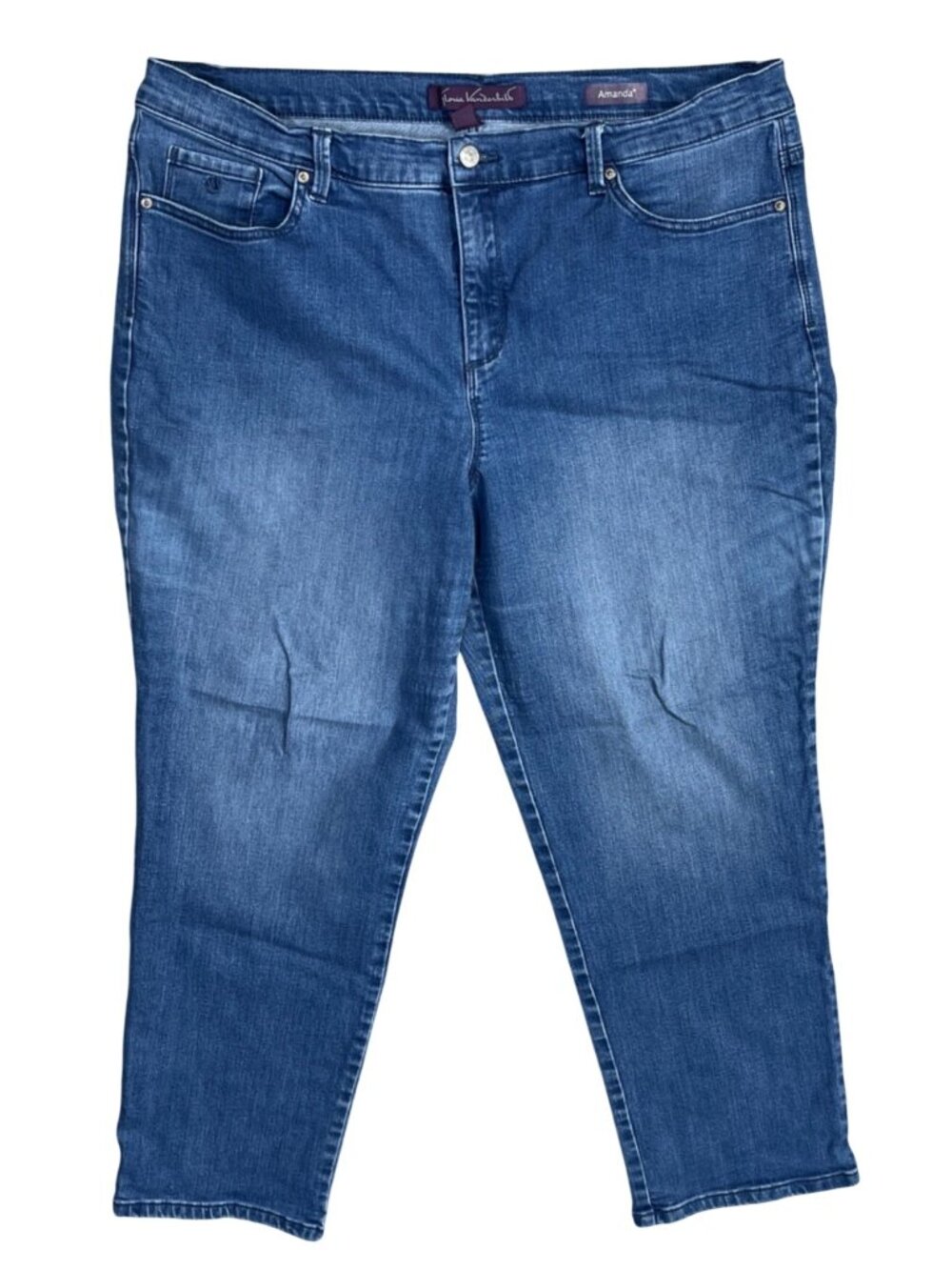 Gloria Vanderbilt Jeans Medium Wash Fading Size 18W Amanda Stretch